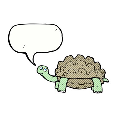 Konuşma balonlu karikatür kaplumbağası