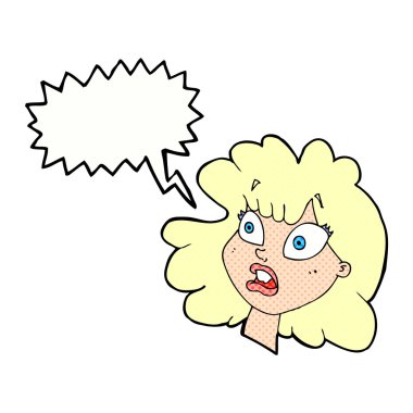 karikatür kadın yüzünü konuşma baloncuğuyla şok etti