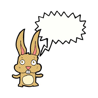 Konuşma balonlu çizgi film tavşanı