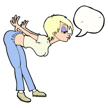 çizgi film seksi kadınla konuşma balonu