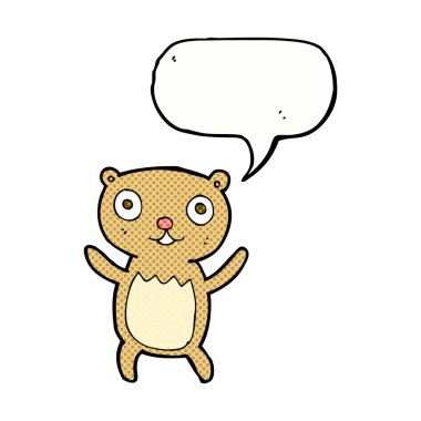 Konuşma baloncuklu çizgi film ayısı