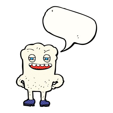 çizgi film mutlu diş konuşma baloncuğu ile