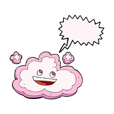 Konuşma baloncuklu karikatür dekoratif bulut