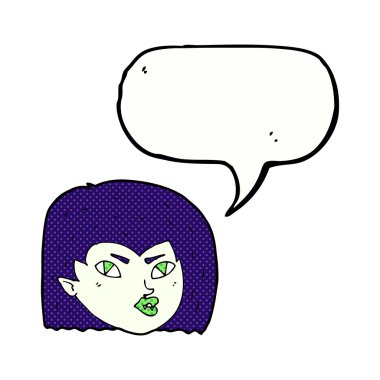 çizgi film vampir yüz ile konuşma balonu