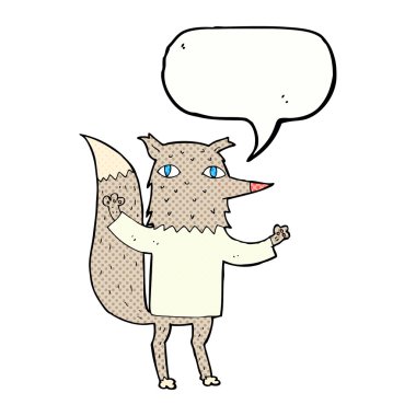 Konuşma baloncuklu çizgi film kurdu.