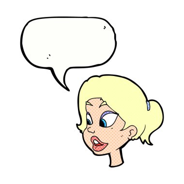 çizgi film dostu kadınla konuşma balonu