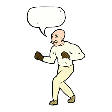 Konuşma balonlu Viktorya dönemi boksörü