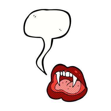 Konuşma baloncuklu çizgi vampir dudakları