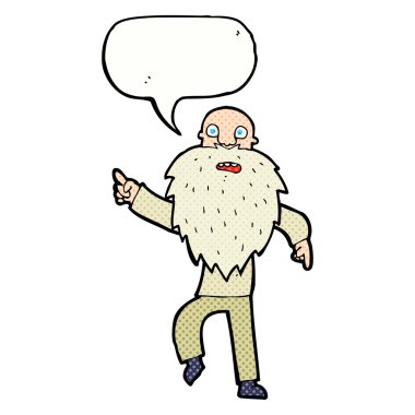 Çizgi film, konuşma balonu olan yaşlı adamı strese sokuyor.