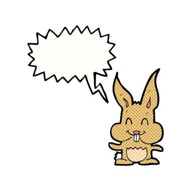 Konuşma balonlu çizgi film tavşanı