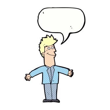 çizgi film mutlu adam konuşma baloncuğu ile