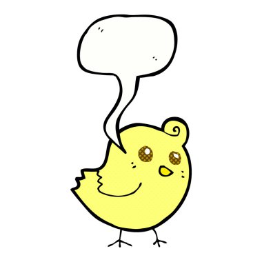 Konuşma baloncuklu çizgi film kuşu