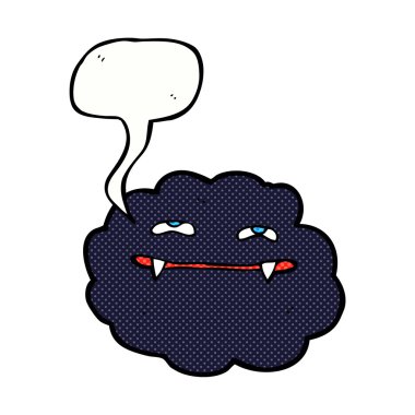 Konuşma baloncuklu çizgi vampir bulutu