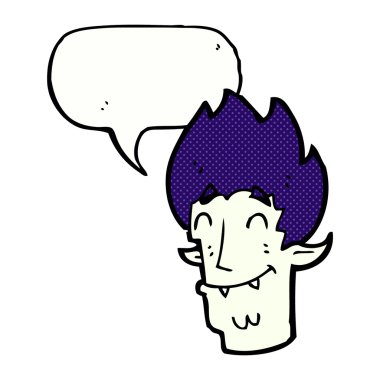 çizgi film mutlu vampir kafası ile konuşma balonu