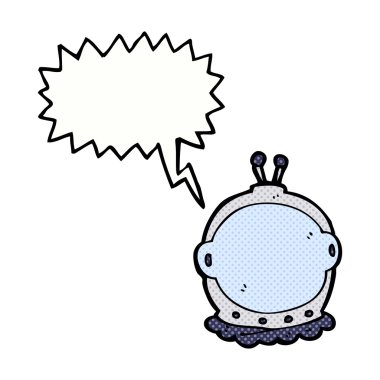 Konuşma baloncuklu astronot miğferi