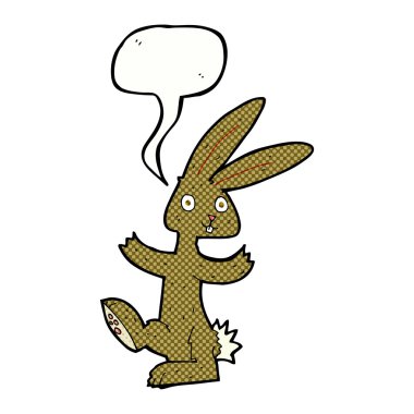 Konuşma balonlu çizgi film tavşanı