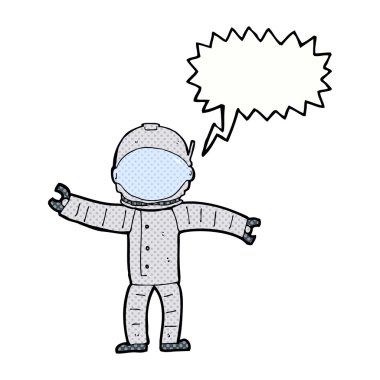 Konuşma balonu olan bir astronot.