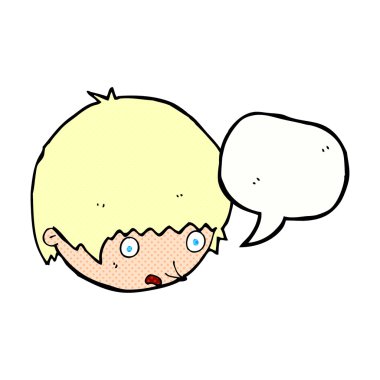 Konuşma baloncuğuyla şok olmuş karikatür