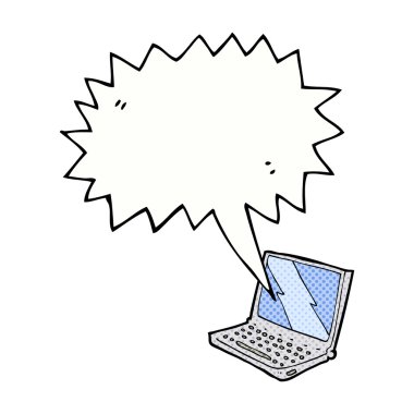 Konuşma baloncuklu dizüstü bilgisayar