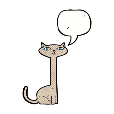 Karikatür kedi ile konuşma balonu