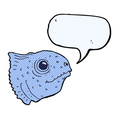 Konuşma baloncuklu balık kafası