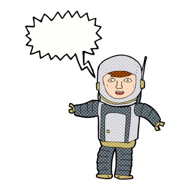 Konuşma balonu olan bir astronot.
