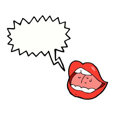 çizgi film konuşma baloncuğu ile ağzını aç