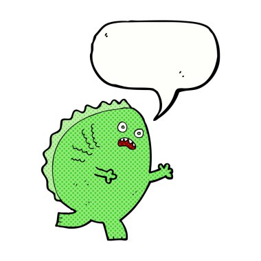 Konuşma baloncuklu çizgi film canavarı