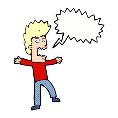 Çizgi film konuşma balonuyla adamı dehşete düşürdü.