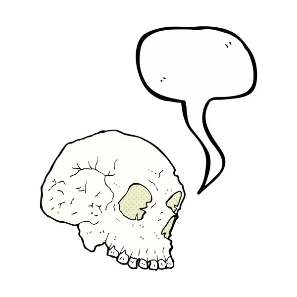 Skull illustration with speech bubble — Stock Vector