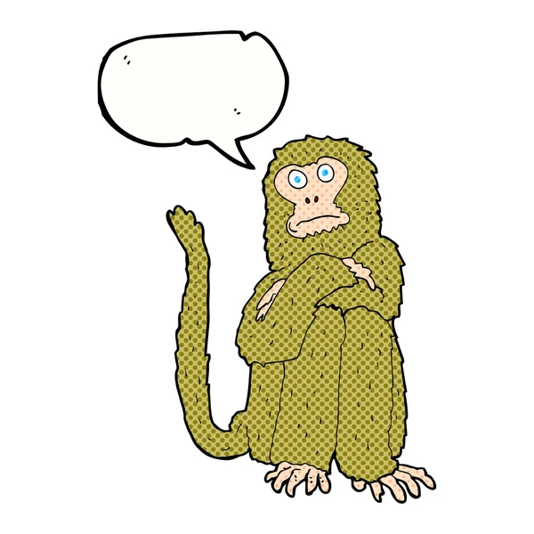 Karikatur-Affe mit Sprechblase — Stockvektor