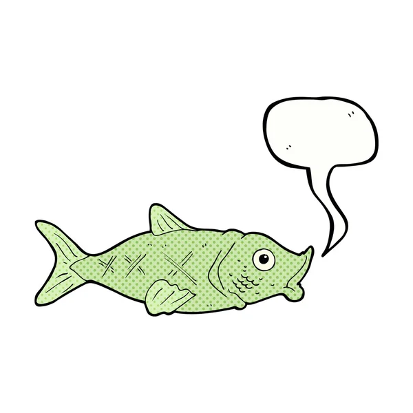 Poisson dessin animé avec bulle de parole — Image vectorielle