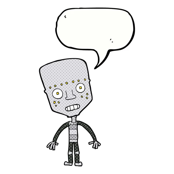 Robot de dibujos animados con burbuja de habla — Archivo Imágenes Vectoriales