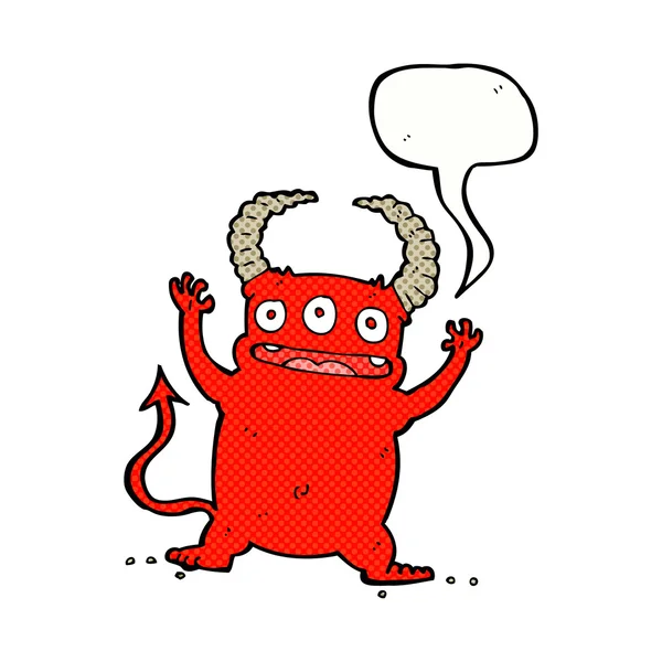 Kreskówki mały diabeł z bańki mowy — Wektor stockowy