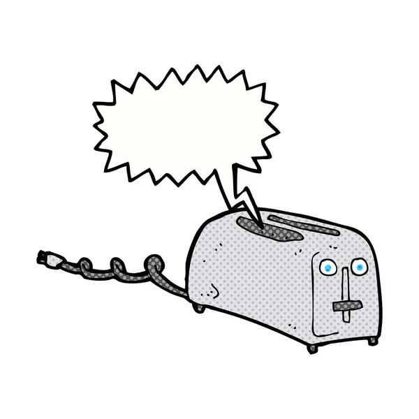 Cartoon-Toaster mit Sprechblase — Stockvektor