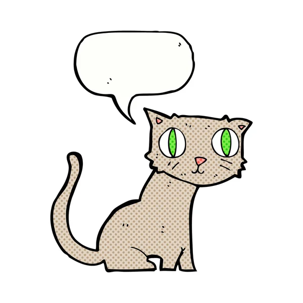 Desenho animado gato com bolha de fala — Vetor de Stock