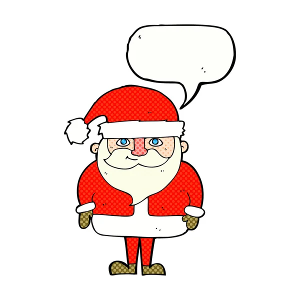 Kreskówka szczęśliwy Święty Mikołaj z bańki mowy — Wektor stockowy