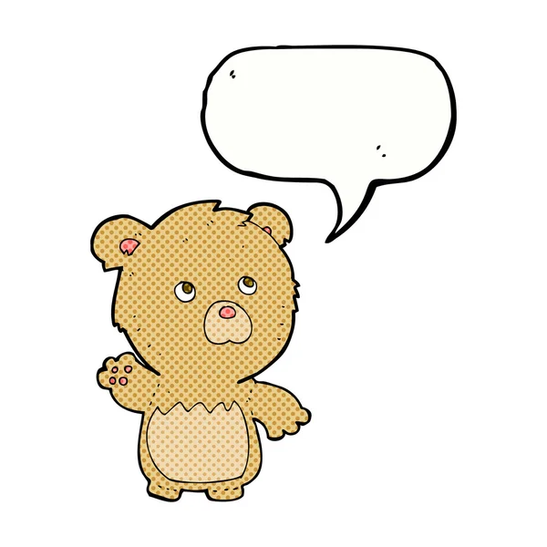 Cartoon teddy bear with speech bubble — Stock Vector