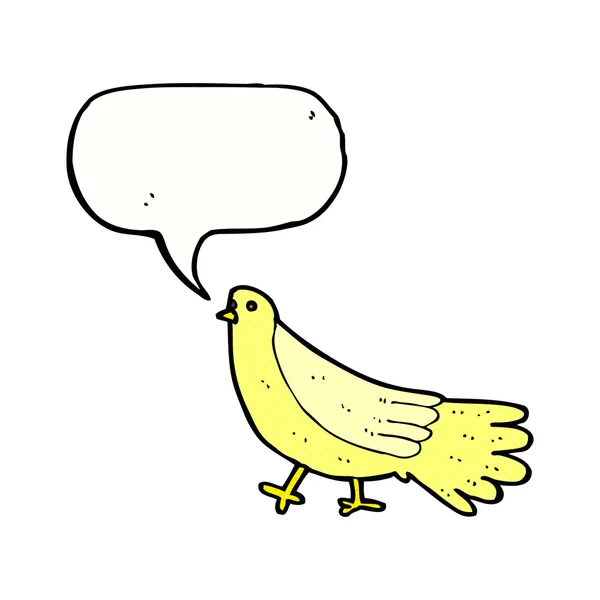 Konuşma baloncuklu çizgi film kuşu — Stok Vektör