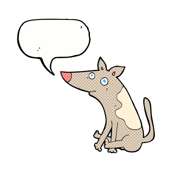 Perro de dibujos animados con burbuja de habla — Vector de stock