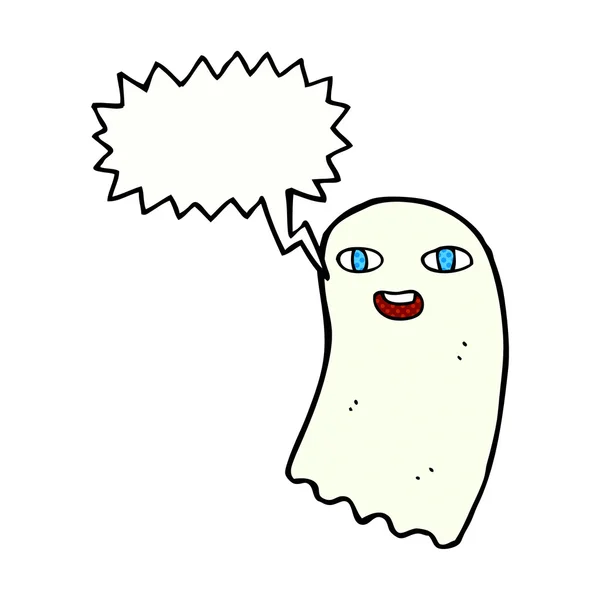 Αστείο φάντασμα κινουμένων σχεδίων με φούσκα ομιλία — Διανυσματικό Αρχείο