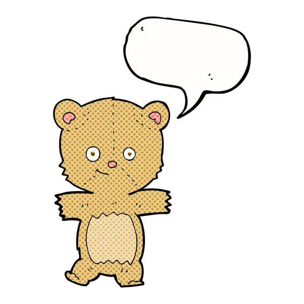 Cartoon teddy bear with speech bubble — Stock Vector