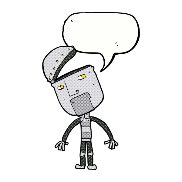 Robô dos desenhos animados com bolha de fala —  Vetores de Stock