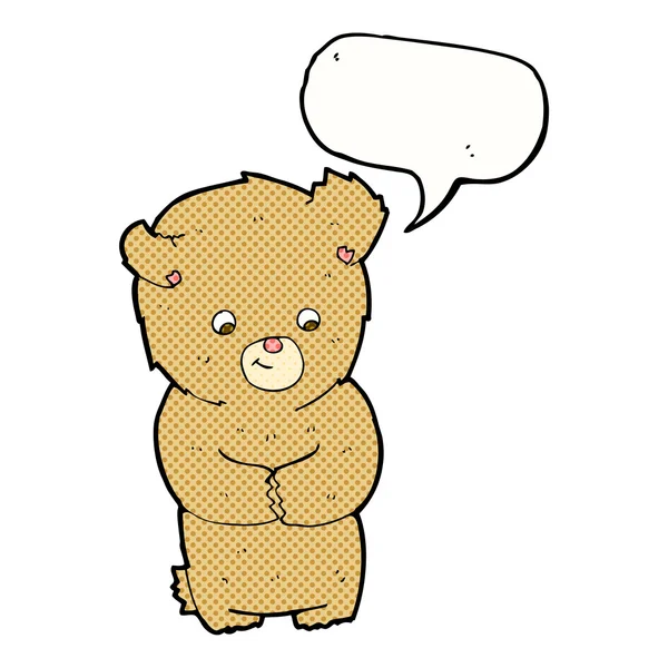 Cartoon teddy bear with speech bubble — Stock Vector