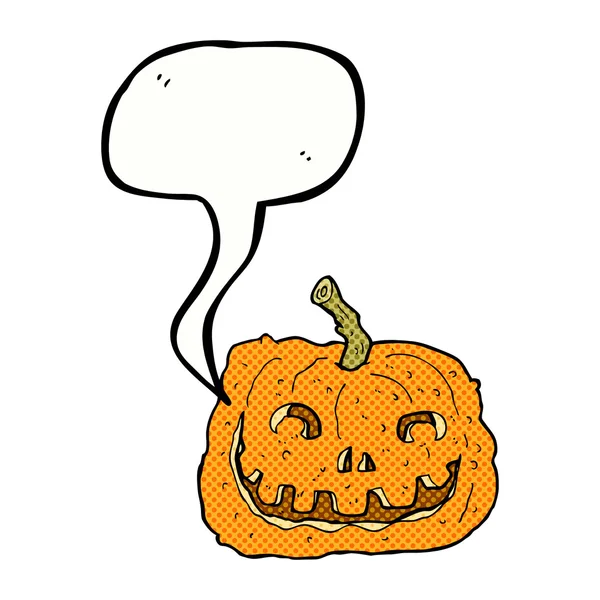 Calabaza de dibujos animados con burbuja de habla — Archivo Imágenes Vectoriales