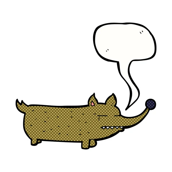 Konuşma balonlu komik küçük köpek. — Stok Vektör