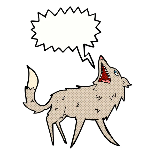 Мультяшний вовк з бульбашкою мовлення — стоковий вектор