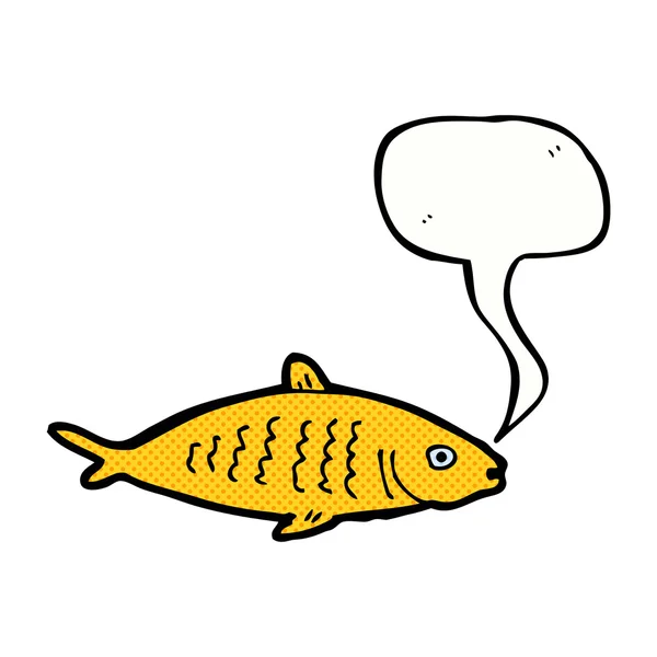 Мультяшная рыба с пузырьком речи — стоковый вектор
