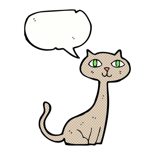 Chat dessin animé avec bulle de parole — Image vectorielle