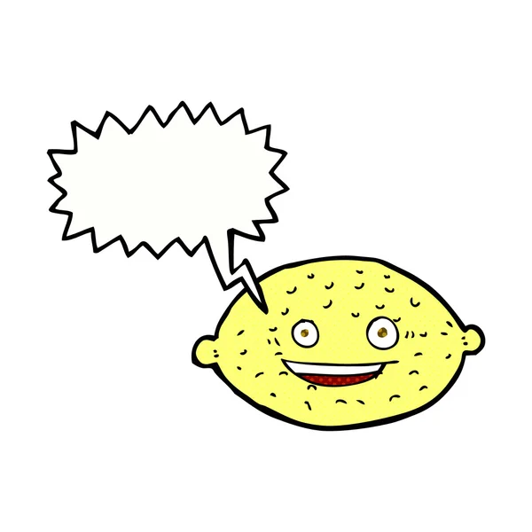 Karikatur Zitrone mit Sprechblase — Stockvektor